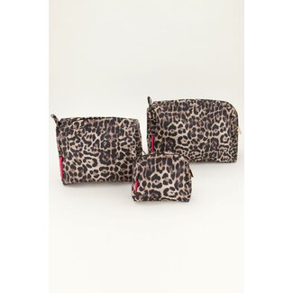 My Jewellery Bruine toilettas set met panterprint