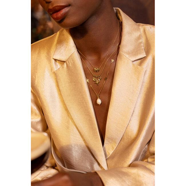 Goudkleurige korte blazer met strik