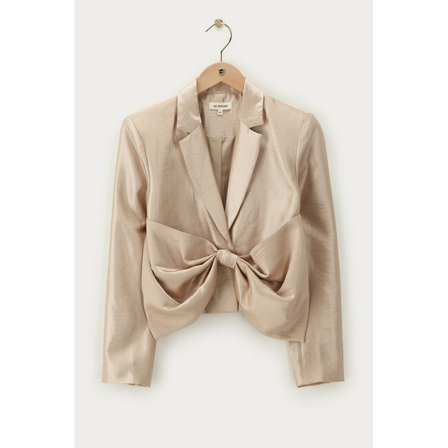 Goudkleurige korte blazer met strik