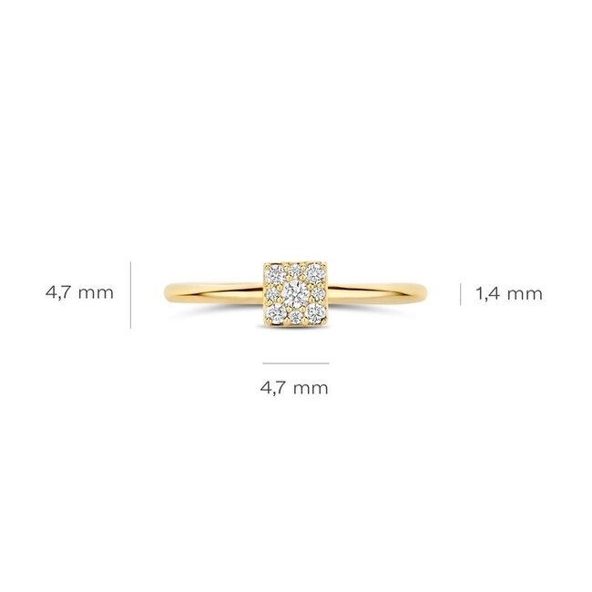 Ring 1278YZI - Geelgoud (14k) met Zirconia