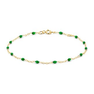 Blush Gold Jewels Armband 2264YRG - Geelgoud (14k) met Resin Groen