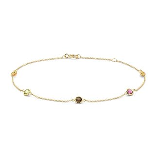 Blush Gold Jewels Armband 2266YFC - Geelgoud (14k) met Citrien, Smokey quartz, Peridot en Rhodoliet