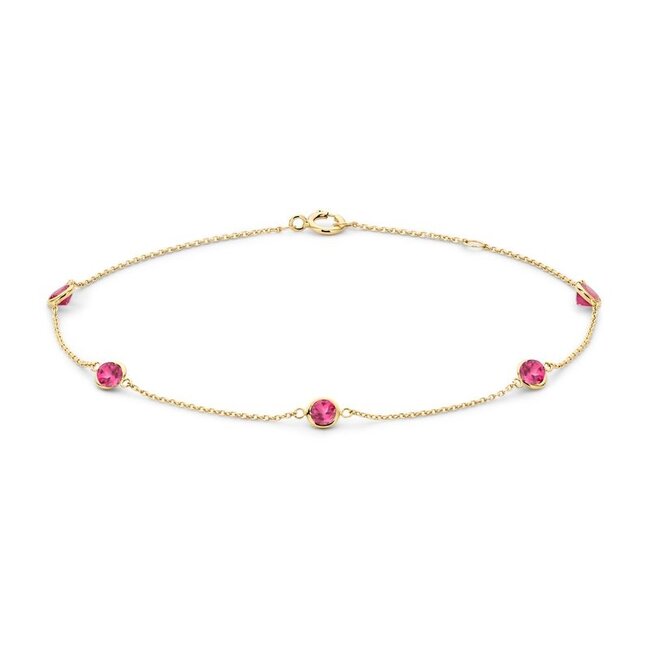 Armband 2266YGP - Geelgoud (14k) met Rhodoliet