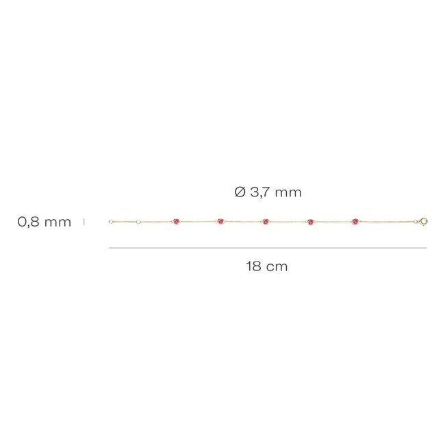 Armband 2266YGP - Geelgoud (14k) met Rhodoliet