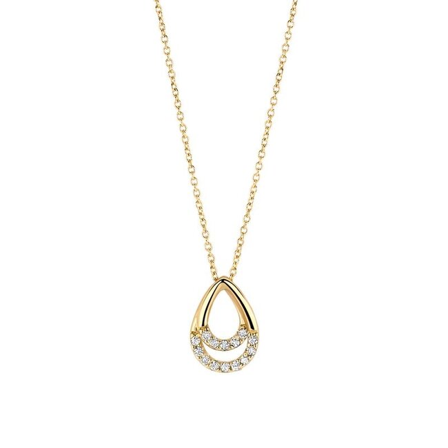 Collier 3195YZI - Geelgoud (14k) met Zirconia