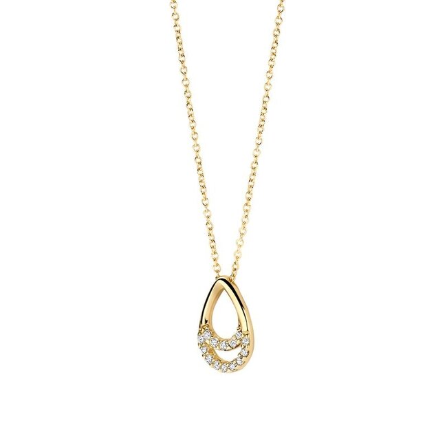 Collier 3195YZI - Geelgoud (14k) met Zirconia