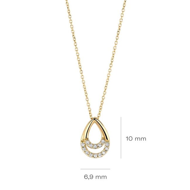 Collier 3195YZI - Geelgoud (14k) met Zirconia