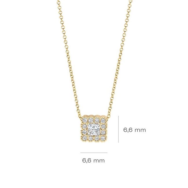 Collier 3197YZI - Geelgoud (14k) met Zirconia