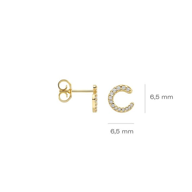 Oorknoppen 7378YZI - Geelgoud (14k) met Zirconia