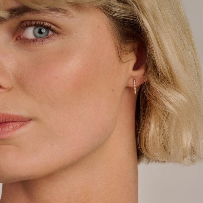 Oorringen 7381YZI - Geelgoud (14k) met Zirconia