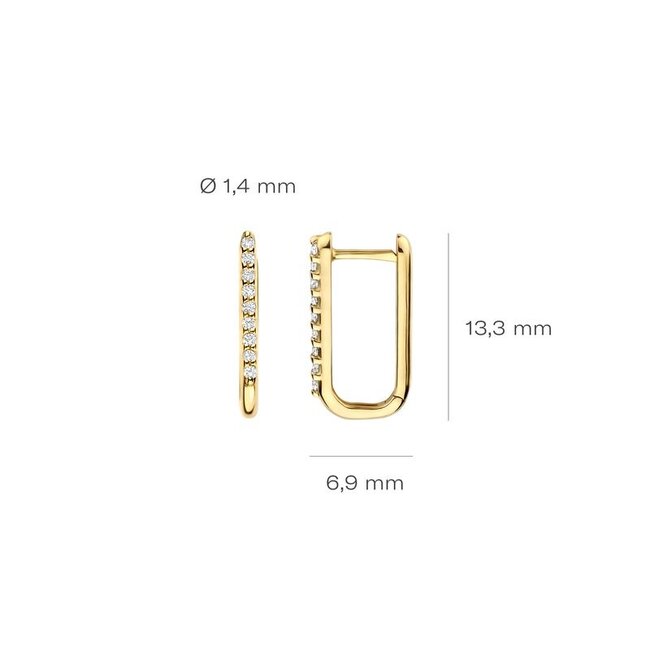 Oorringen 7381YZI - Geelgoud (14k) met Zirconia