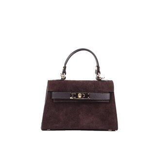 Giuliano Lederen handtas | Suede | Koffie