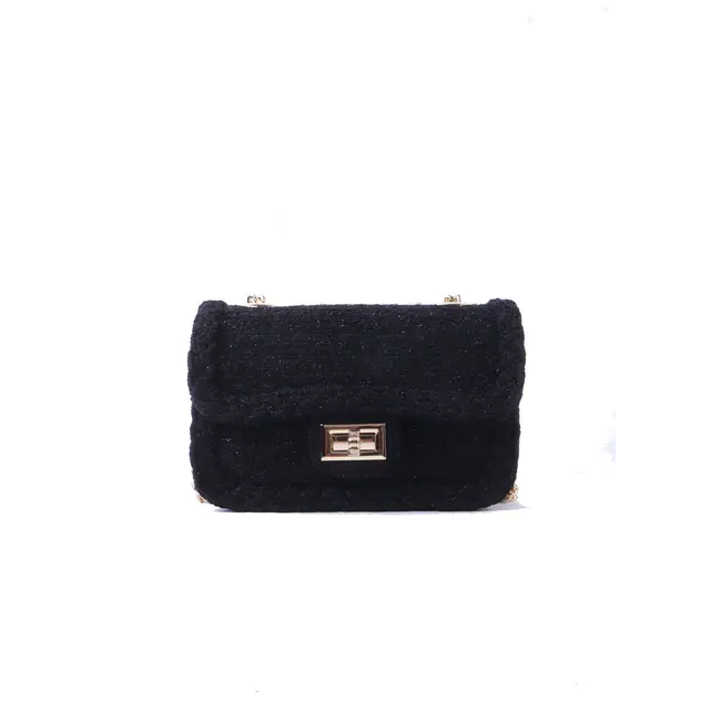 Kunstlederen schoudertas - Zwart