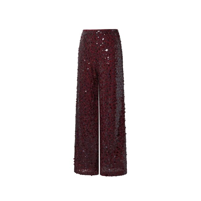 Rechte broek Pailletten - Karmozijnrood