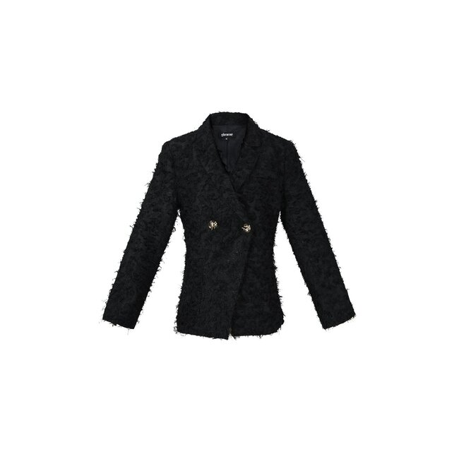 Gestructureerde blazer - Zwart