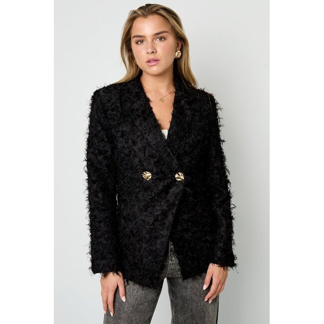 Gestructureerde blazer - Zwart