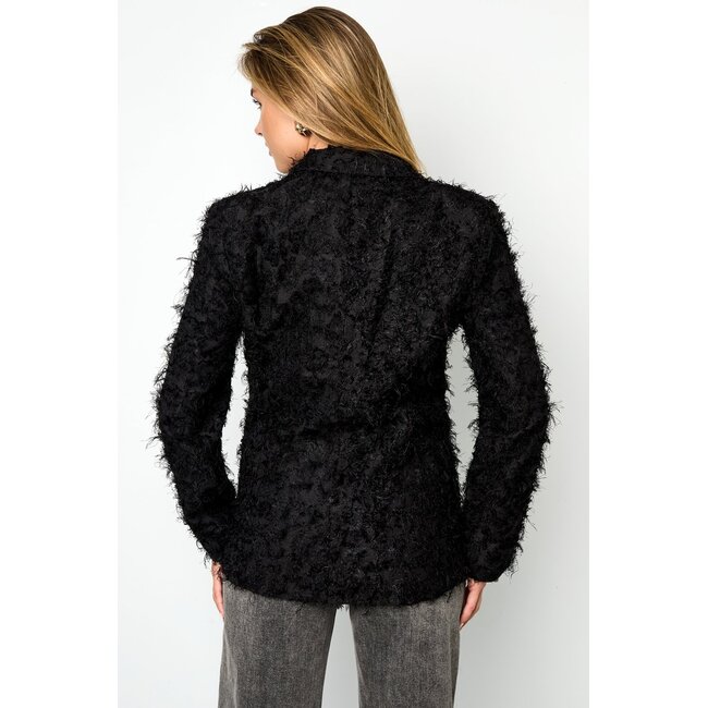 Gestructureerde blazer - Zwart