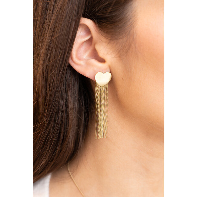 Starry oorhangers met hart en koordjes