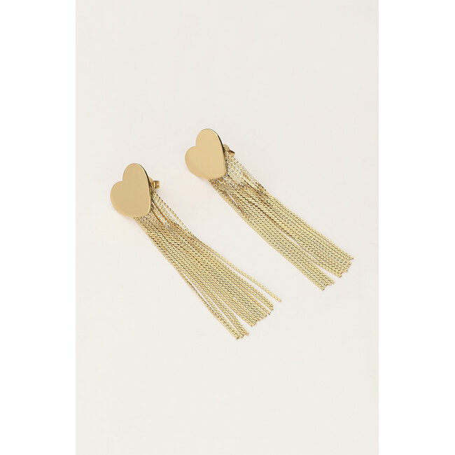 Starry oorhangers met hart en koordjes