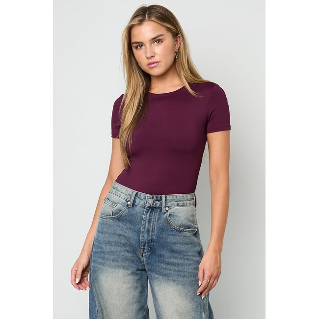 Shapewear bodysuit shirt basic - Fuchsia