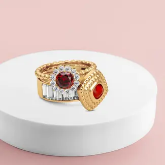 Melano Jewelry Twisted & Vivid Snowy Kiss Ringen Set