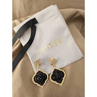 Santibe Bijoux Oorbellen Mini Diamante - Noir