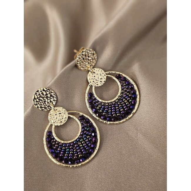 Oorbellen Mini Luna - Violet Nuit