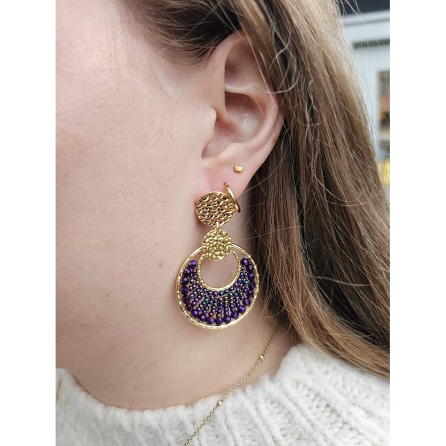 Oorbellen Mini Luna - Violet Nuit