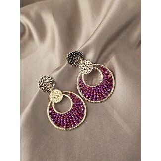 Santibe Bijoux Oorbellen Mini Luna - Prune