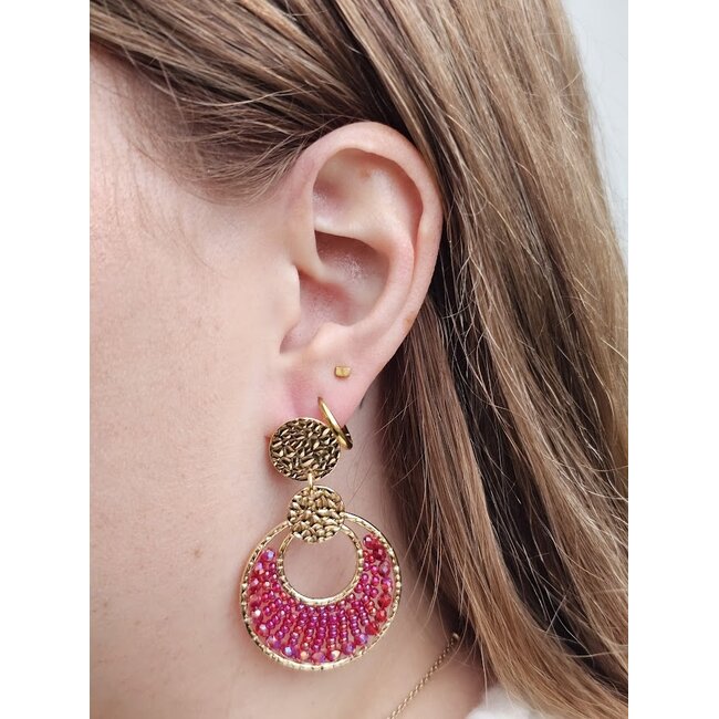 Oorbellen Mini Luna - Prune