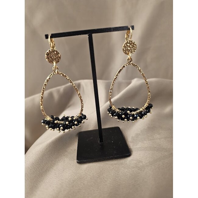 Oorbellen Flora - Noir