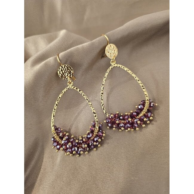 Oorbellen Flora - Prune