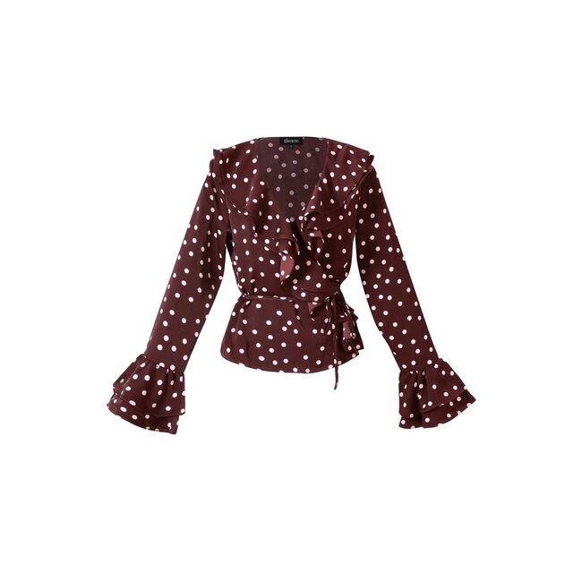Blouse met stippen - Bordeaux