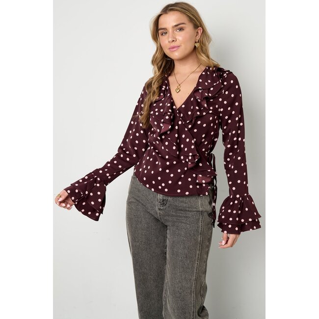 Blouse met stippen - Bordeaux