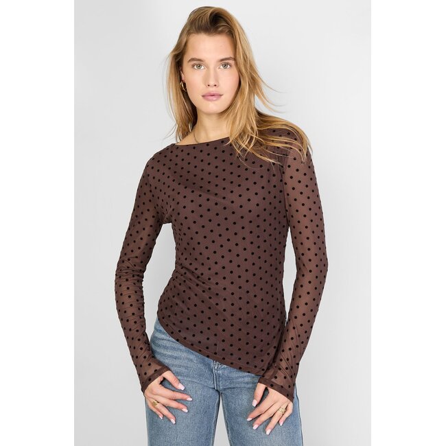 De Polkadot set Top - Bruin