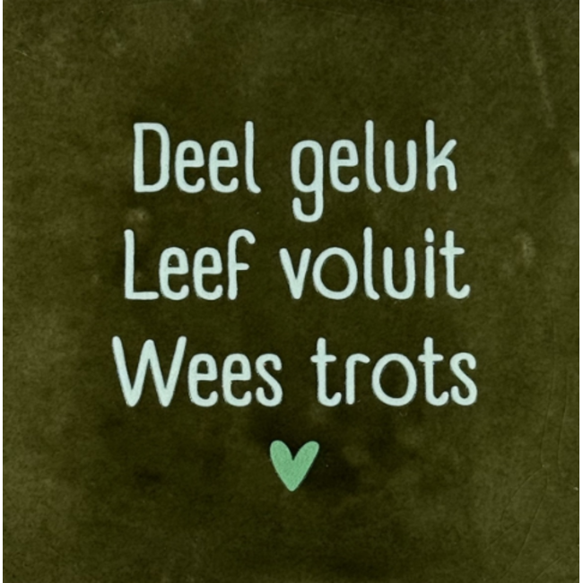 Tegeltje - Deel geluk leef voluit wees trots