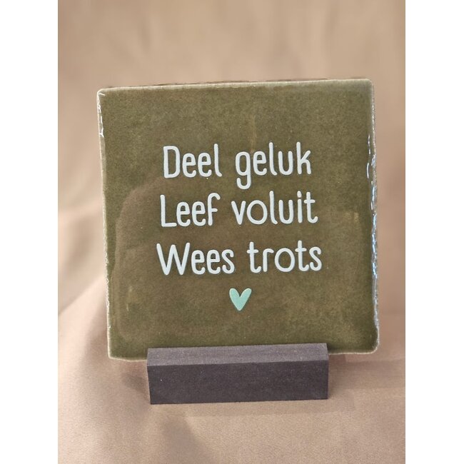 Tegeltje - Deel geluk leef voluit wees trots