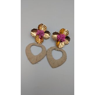 My Jewellery Hart oorbel met bloem