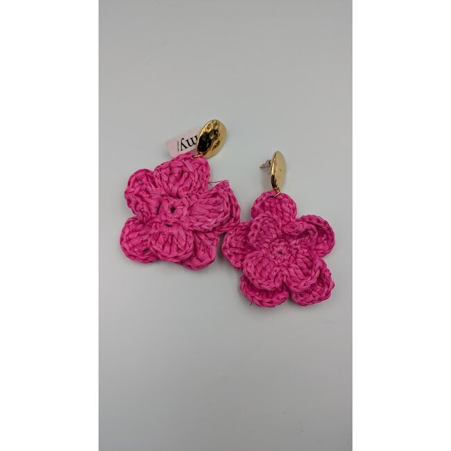 Roze bloem oorbellen