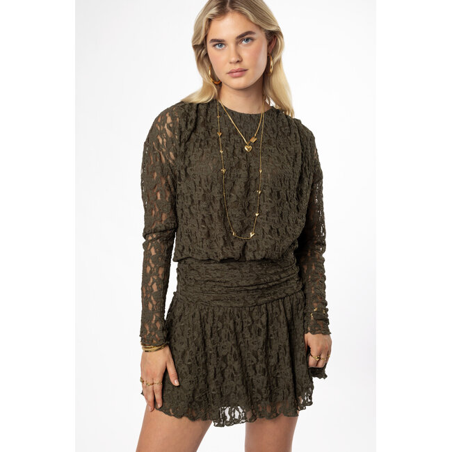 Groene korte kanten jurk