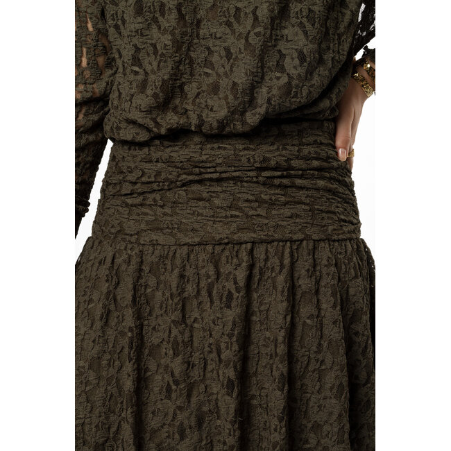 Groene korte kanten jurk