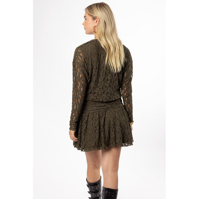 Groene korte kanten jurk