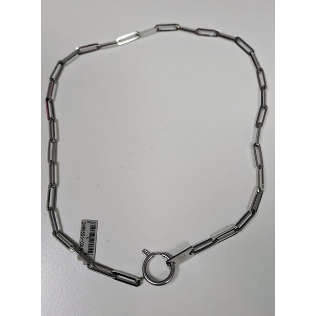 Armband schakels met rond slot - Zilverkleurig