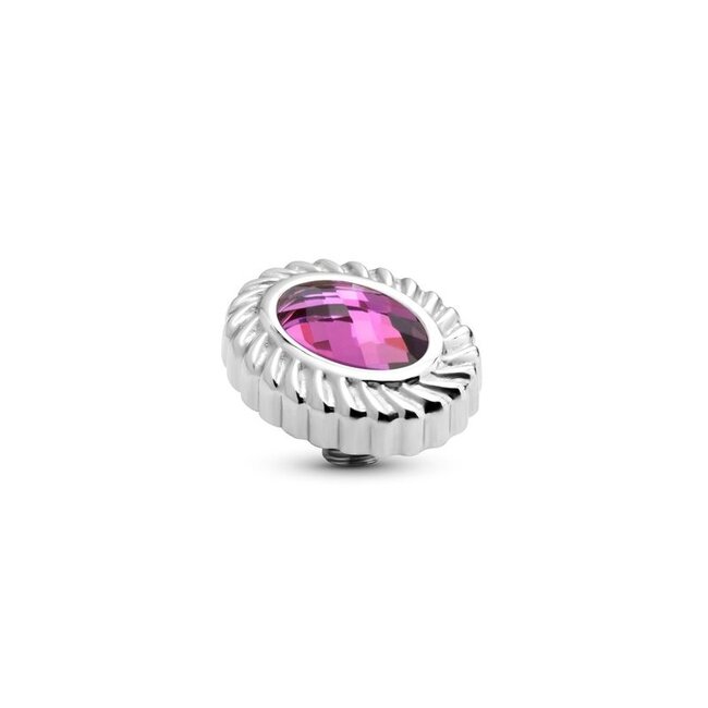 Twisted Oval Rope Steen - Fuchsia Purple
