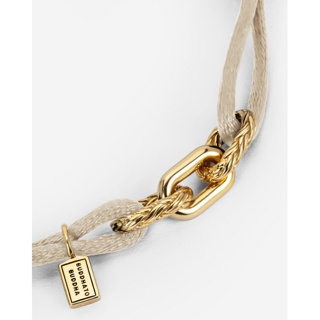 Koord Armband Katja Verguld Beige