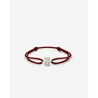 Buddha to Buddha Armband Koord Endless Knot Zilver  - Rood