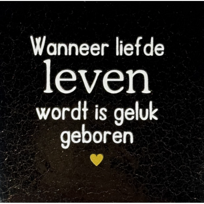Tegeltje - Wanneer liefde leven wordt is geluk geboren