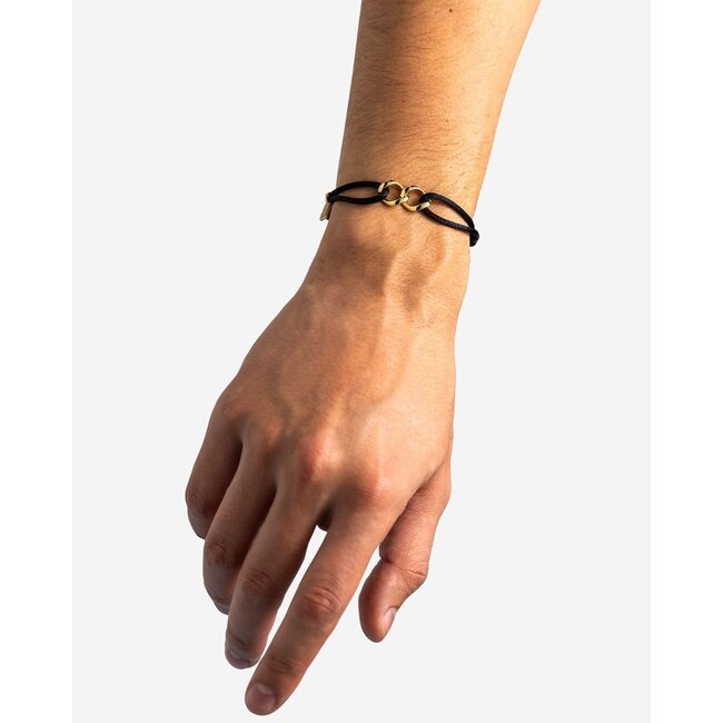 Koord Armband Chain XS Verguld Zwart