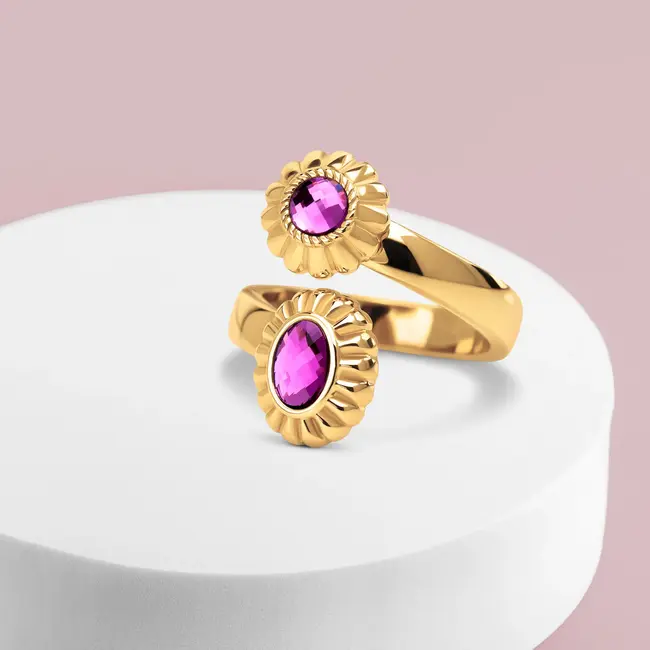 Vivid Buzzing Butterfly Ring Set