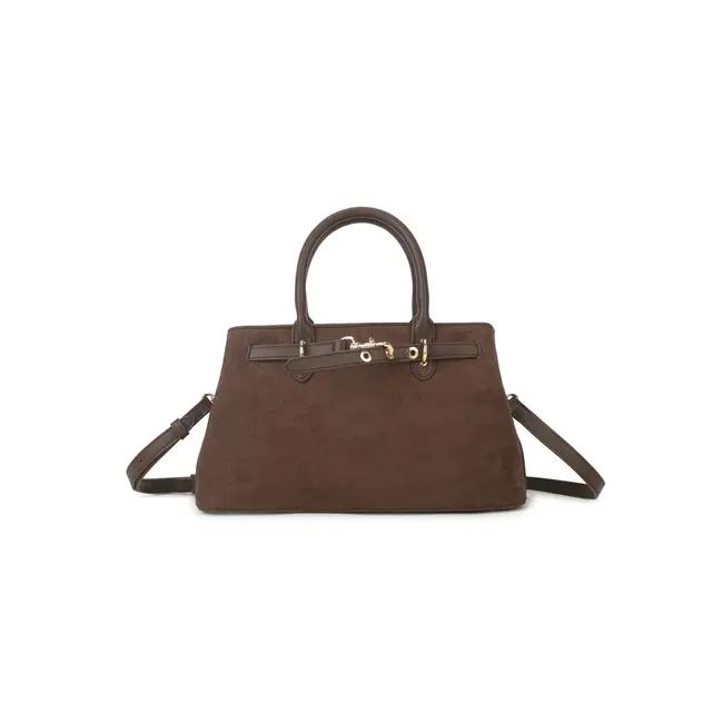 The Dusty suede handtas - Koffie